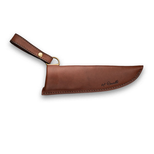 Roselli Leather sheath with metal spring for hunting and Heimo 4 knife